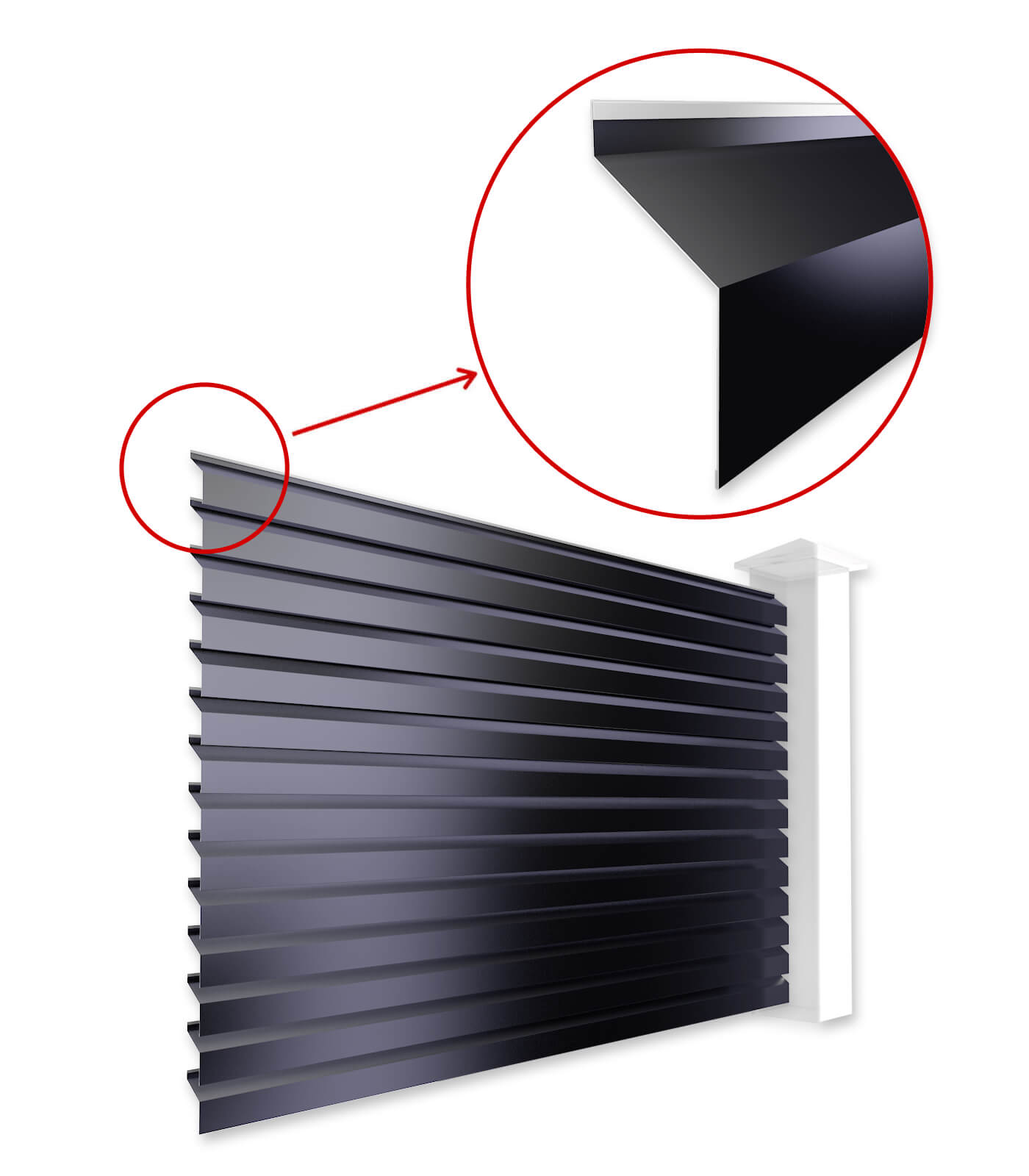 Ламели Жалюзи ХАЙ ТЕК для забора-жалюзи в Казахстане