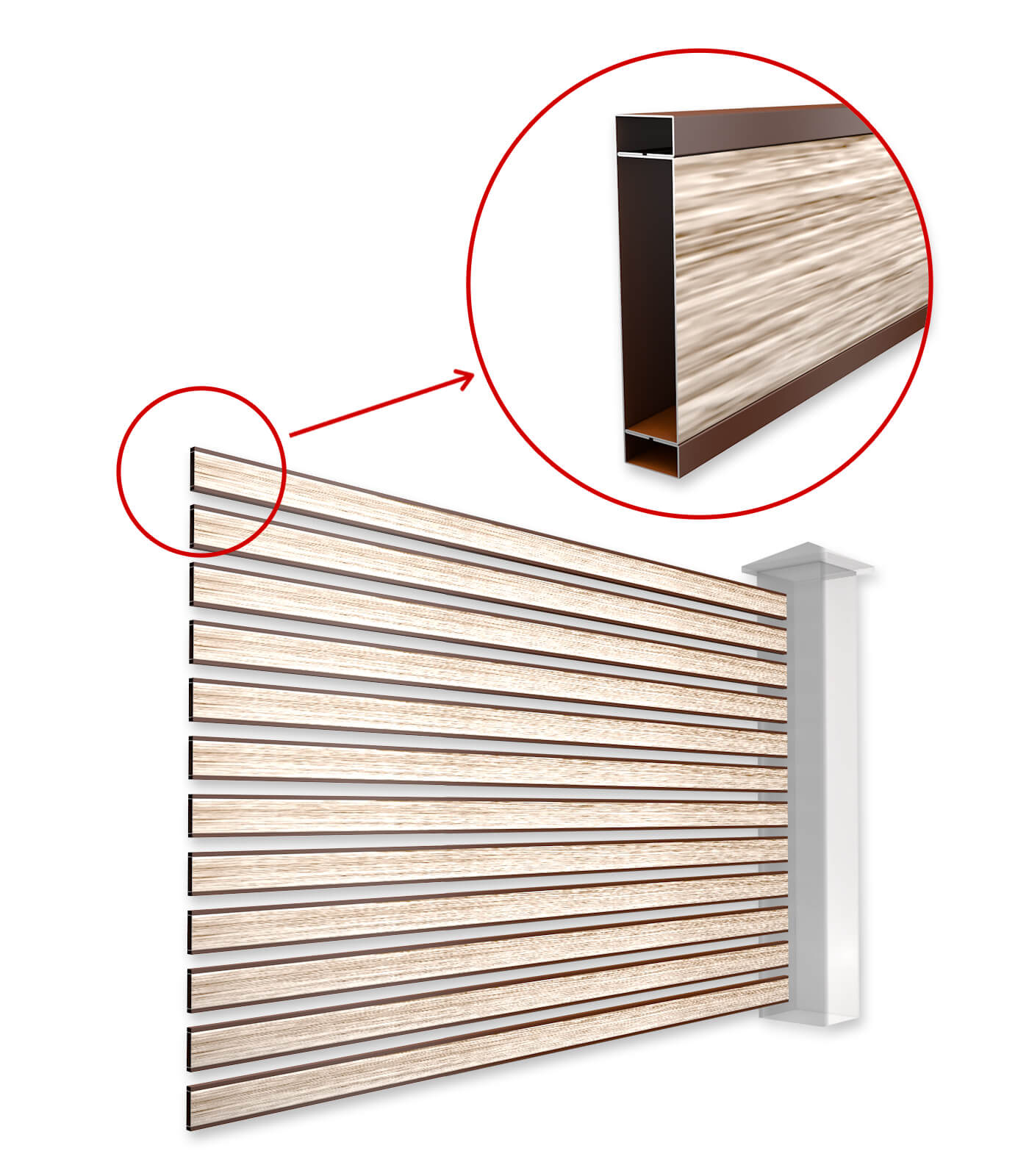 Ламели металлопланкен для забора-ранчо в Казахстане