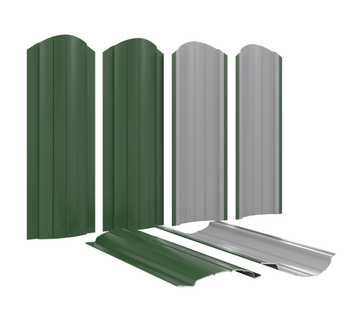 Металлоштакетник для забора Полукруглый Стандарт в Казахстане