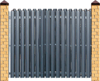 Забор из штакетника в шахматном порядке